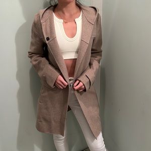 Zara Basic Beige Handmade Wool Jacket
